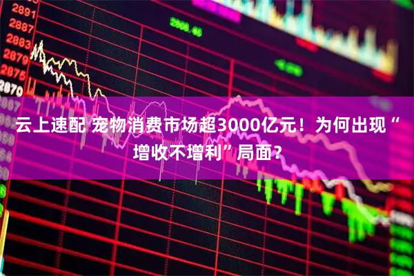云上速配 宠物消费市场超3000亿元！为何出现“增收不增利”局面？